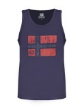Cumpara ieftin Maiou barbati, cu imprimeu cu logo, Regular fit, Bleumarin (Marime: L)