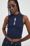 Tommy Jeans top femei, culoarea bleumarin DW0DW17530