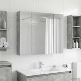 vidaXL Dulap cu oglindă pentru baie Gri din beton 80 x 14.5 x 70 cm 889106