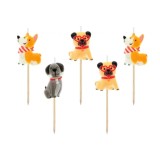 Set 5 Lumanari Tort Model Caini Pentru Petreceri