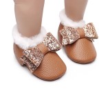 Pantofiori maro imblaniti - Shine (Marime Disponibila: 6-9 luni (Marimea 19