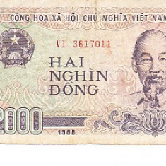 M1 - Bancnota foarte veche - Vietnam - 2000 dong - 1988