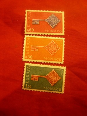 Serie Monaco 1968 Europa CEPT , 3 valori foto