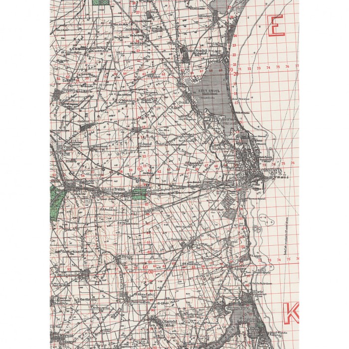 Harta Constanta si imprej., British Army, 1943, 50x70cm, repro