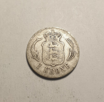 Danemarca 1 Krone Coroana 1876 foto