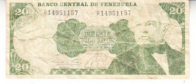 M1 - Bancnota foarte veche - Venezuela -20 bolivares - 1984 foto