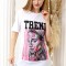 J761-2 Tricou oversize cu imprimeu colorat