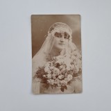 Fotografie format CP: Fotograf necunoscut, Portret de Mireasa, ca. 1915 / Romania