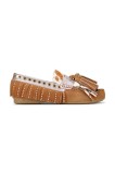Kurt Geiger London mocasini din piele &icirc;ntoarsă Tassel Fringe Moccasin culoarea maro, cu toc plat, 3494336219