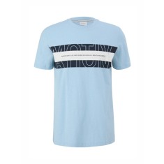 s.Oliver Tricou barbati big size cu decolteu la baza gatului si imprimeu cu logo albastru