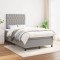 vidaXL Pat continental cu saltea, gri deschis, 120x200 cm, textil 3142001