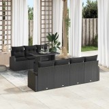 VidaXL Set de canapele pentru grădină 8 pcs Negru 100 x 55 x 73 cm