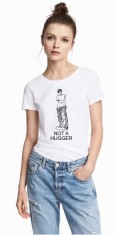 Tricou dama alb - Not a hugger - M