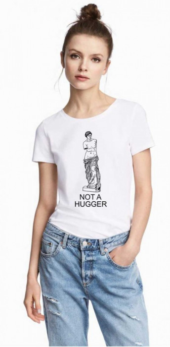 Tricou dama alb - Not a hugger - XL