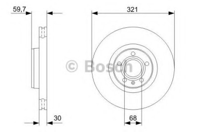 Disc frana AUDI A6 Allroad (4FH, C6) (2006 - 2011) BOSCH 0 986 479 300 foto