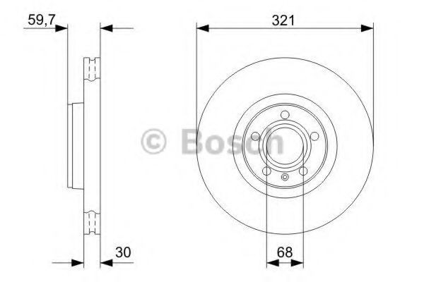 Disc frana AUDI A8 (4E) (2002 - 2010) BOSCH 0 986 479 300