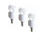 SET 3 becuri fluorescent Panasonic, soclu E27, putere 5W, forma spirala, lumina alb calda, alimentare 220 - 240 V, &quot;EFD5E27HDE14E-3&quot; (timbru verde 1.3
