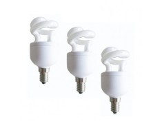 SET 3 becuri fluorescent Panasonic, soclu E27, putere 5W, forma spirala, lumina alb calda, alimentare 220 - 240 V, &quot;EFD5E27HDE14E-3&quot; (timbru verde 1.3