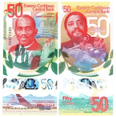 Caraibe Eastern Caribbean 50 Dolari 2024 P-62 Comemorativa Polimer UNC