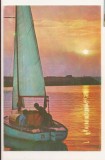 RF159 - Carte Postala - Mamaia. Apus de soare pe Siutghiol, circulata 1976