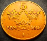 Cumpara ieftin Moneda istorica 5 ORE - SUEDIA, anul 1950 * cod 4000, Europa, Bronz