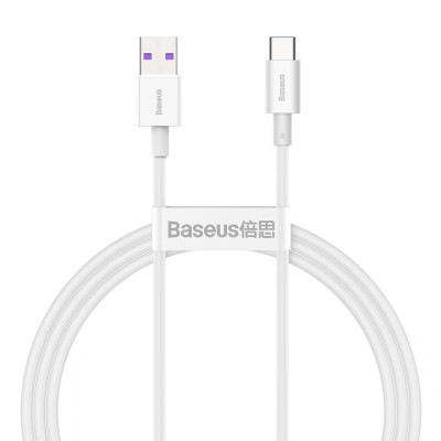Cablu De Date Pentru &amp;icirc;ncărcare Rapidă Baseus Superior Series USB - USB Tip C 66 W 6A 1 M Alb (CATYS-02) foto