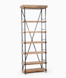 Raft Modern Lemn Masiv Stejar si Metal CRUZ 200x80cm &bull; Rafturi Industriale Elegante Living/Birou &bull; Transport Gratuit