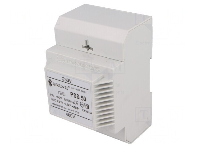 Transformator alimentare 50VA 400V-230V șină DIN