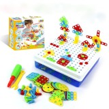 Joc educativ de constructie, Montessori, puzzle mozaic, 234 piese