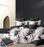 Lenjerie Pat Today Sf225, Bumbac, 6 Piese, Fara Elastic, Imprimeu, Negru