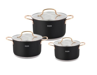 Set 3 oale din Inox cu capac Zass Gourmet ZG-SCS 01 - NOU foto