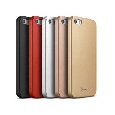 Husa Apple iPhone 5/5S/SE IPAKY Full Cover 360 Auriu cu Folie Cadou foto