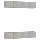 Cumpara ieftin Dulapuri TV, 4 buc., gri beton, 80x30x30 cm, lemn prelucrat