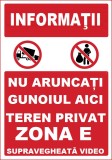 Placuta pentru teren privat nu aruncati gunoiul