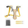 Set prastie cu laser si 100 bile metalice 10 mm DEPOX&reg;, metalica, 11.5 cm, cu boloboc, maner lemn, bej