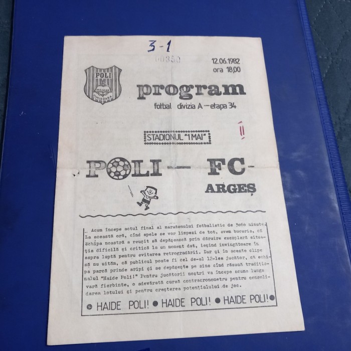 Program Poli Timisoara - FC Arges