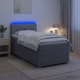 Cumpara ieftin Pat boxspring cu saltea Gri deschis 80 x 200 cm Tesatura