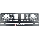 Set 2 bucati, suport numar inmatriculare Carbon, Seat II
