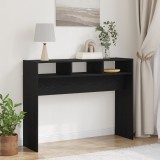 Masă de consolă vidaXL, Negru, Stejar, 105x30x80 cm, Lemn stratificat
