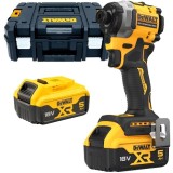 Dewalt DCF850P2T - Masina de insurubat cu impact cu 2 acumulatori Li-Ion 18 V 5 Ah 205 Nm M16 valiza speciala