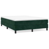 Cumpara ieftin Cadru de pat cu arcuri, verde inchis, 140x200 cm, catifea