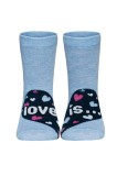 Șosete copii haioase Love is din bumbac, Funny Legs 279, Bleu, 36-38 (24)