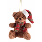 Ornament brad Ursulet textil multicolor 8x6x10 cm
