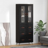 Cumpara ieftin Cabinet inalt cu raft 2 buc. Stejar Negru 69,5 x 34 x 180 cm