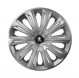 Set 4 capace roti Strong Silver Varnished pentru gama auto Peugeot, R14