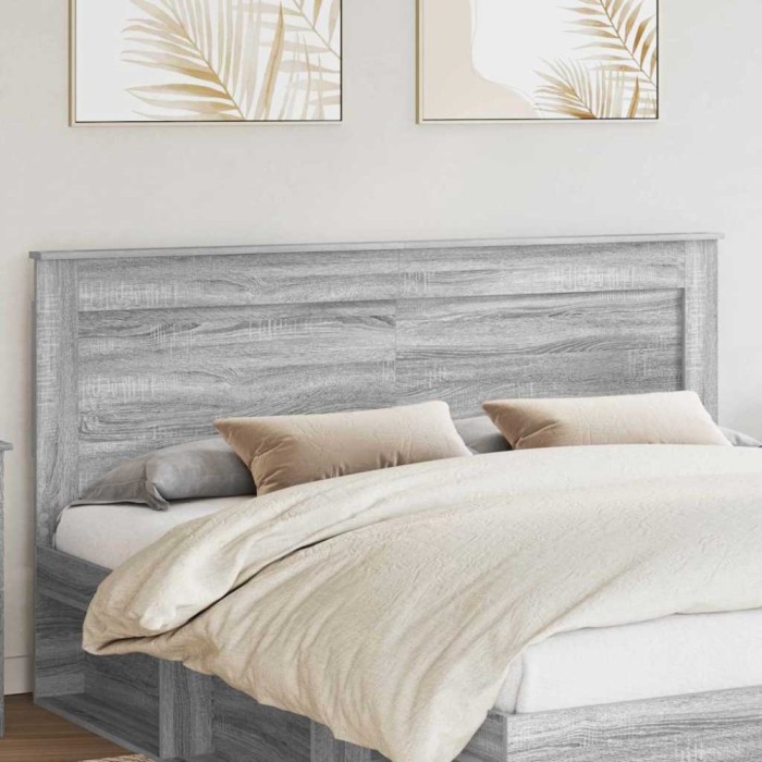 vidaXL Tăblie cap cu headboard Gri Sonoma 180 cm Lemn compozit 887430