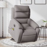 VidaXL Fotoliu electric masaj rabatabil cu ridicare, gri taupe, textil