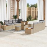 Cumpara ieftin Set de canapele pentru grădină cu pernă 11 pcs Bej Rattan poli