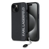 Karl Lagerfeld - Saffiano Rhinestones&amp;amp;Charm (KLHCP15SPSAKDGCK) - iPhone 15 - Black