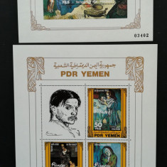 PDR YEMEN - PICTURI,-PICASSO, 1 M/SH.+ 1 S/Sh., NEOBLIT. -YS 03A